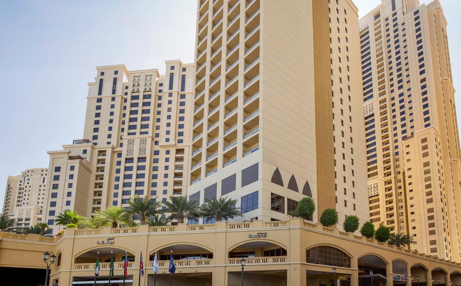 Amwaj Rotana Jumeirah Beach tower exterior at JBR