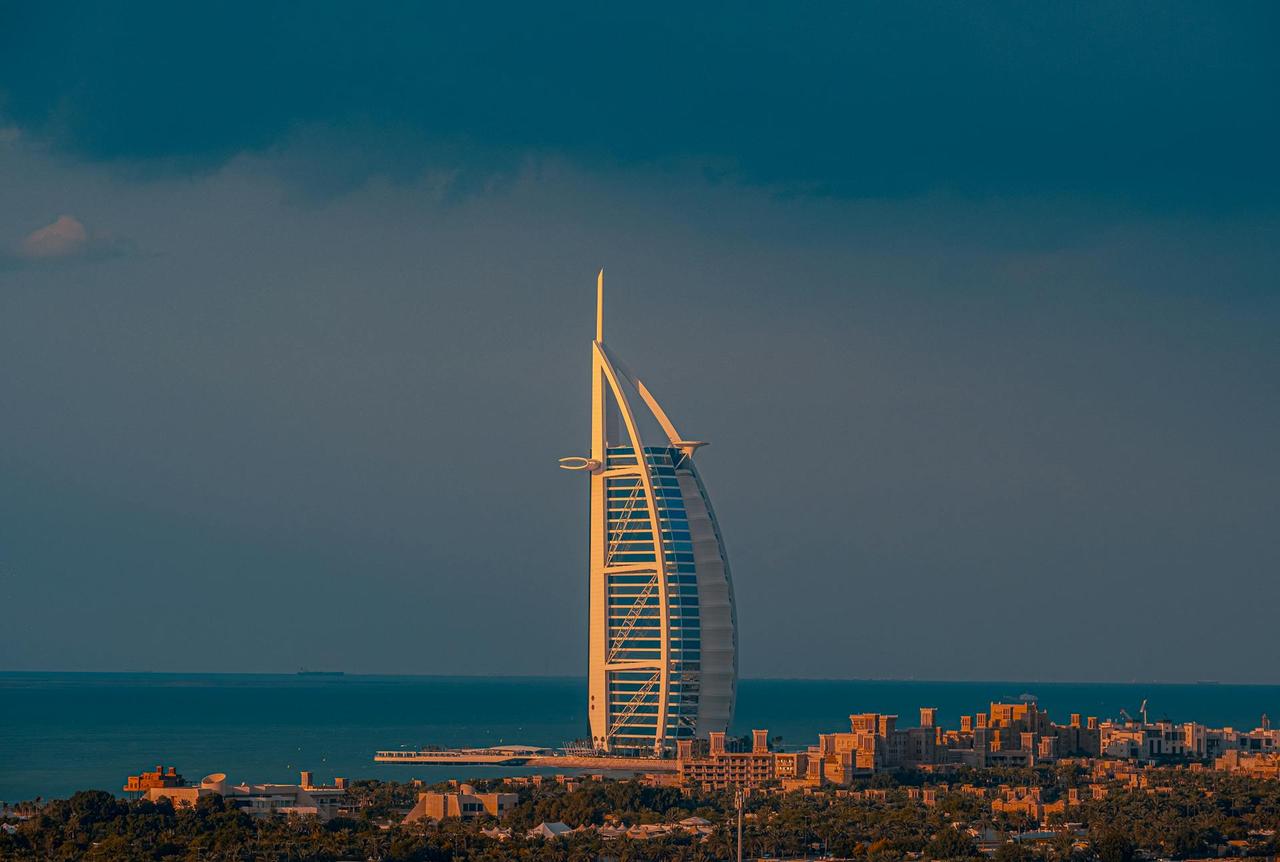 Burj Al Arab Jumeirah sail-shaped tower at golden hour