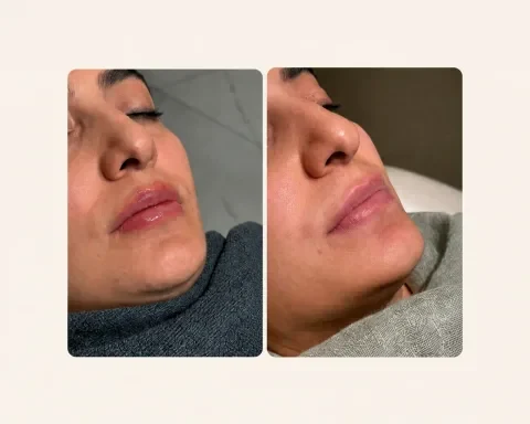 Provider-published aesthetic comparison, published example 1 from Lemon Clinic, Tehran