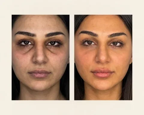 Provider-published aesthetic comparison, published example 5 from Lemon Clinic, Tehran