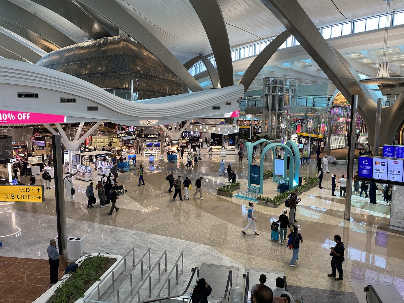 Public area in Zayed International Airport Terminal A
