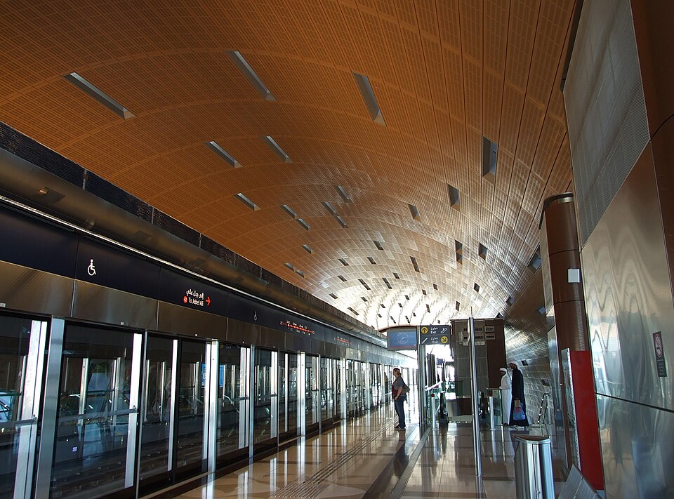 Platform at Burj Khalifa Dubai Mall Metro station