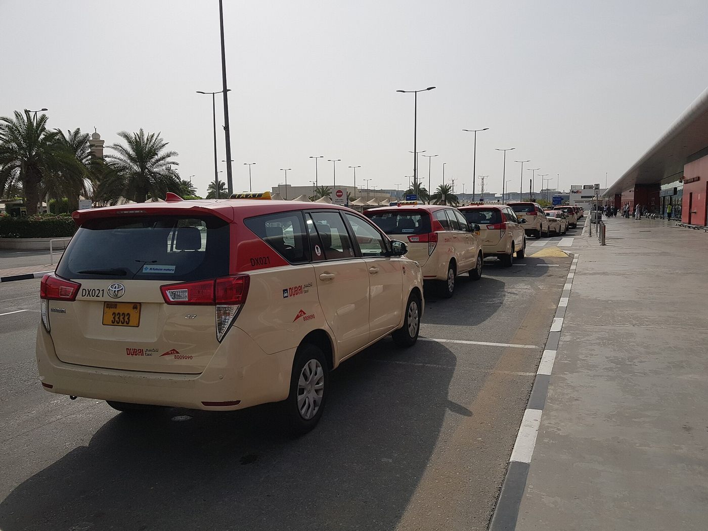 Taxis outside Dubai International Airport Terminal 2