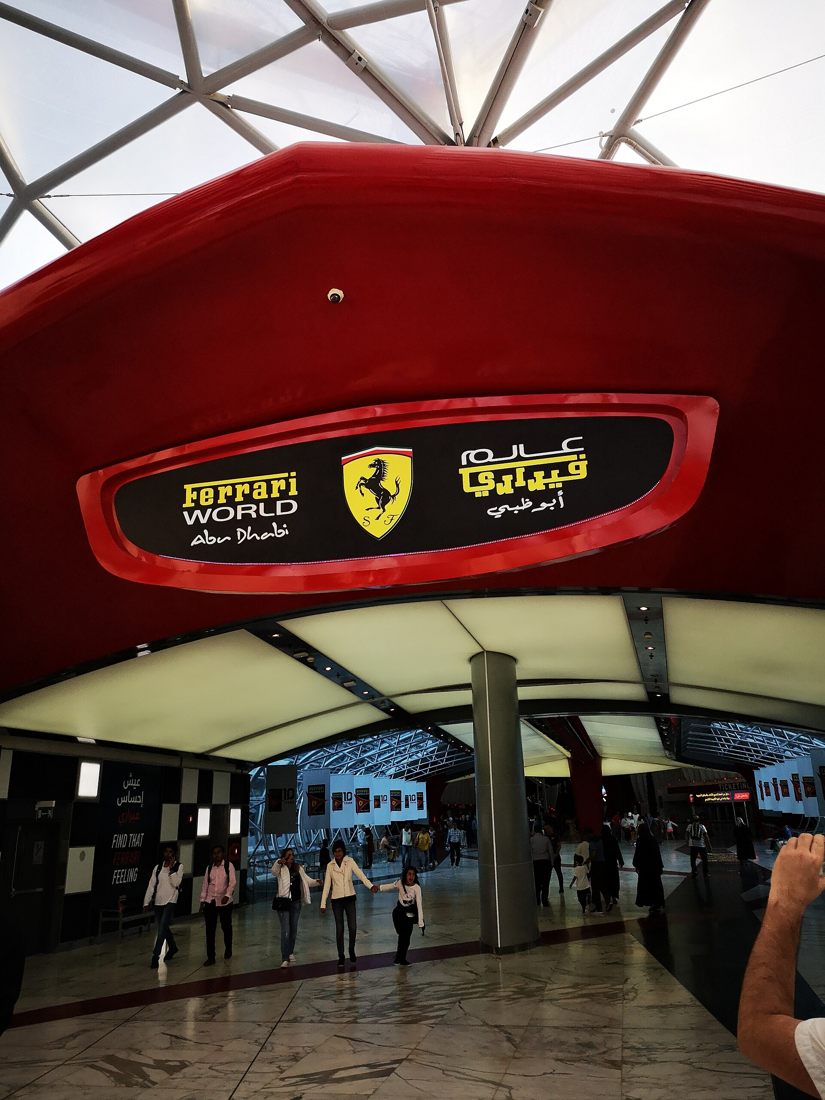 Entrance area at Ferrari World Abu Dhabi on Yas Island