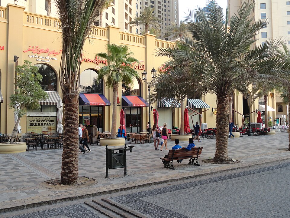 Pedestrian street at The Walk in Jumeirah Beach Residence, Dubai Marina