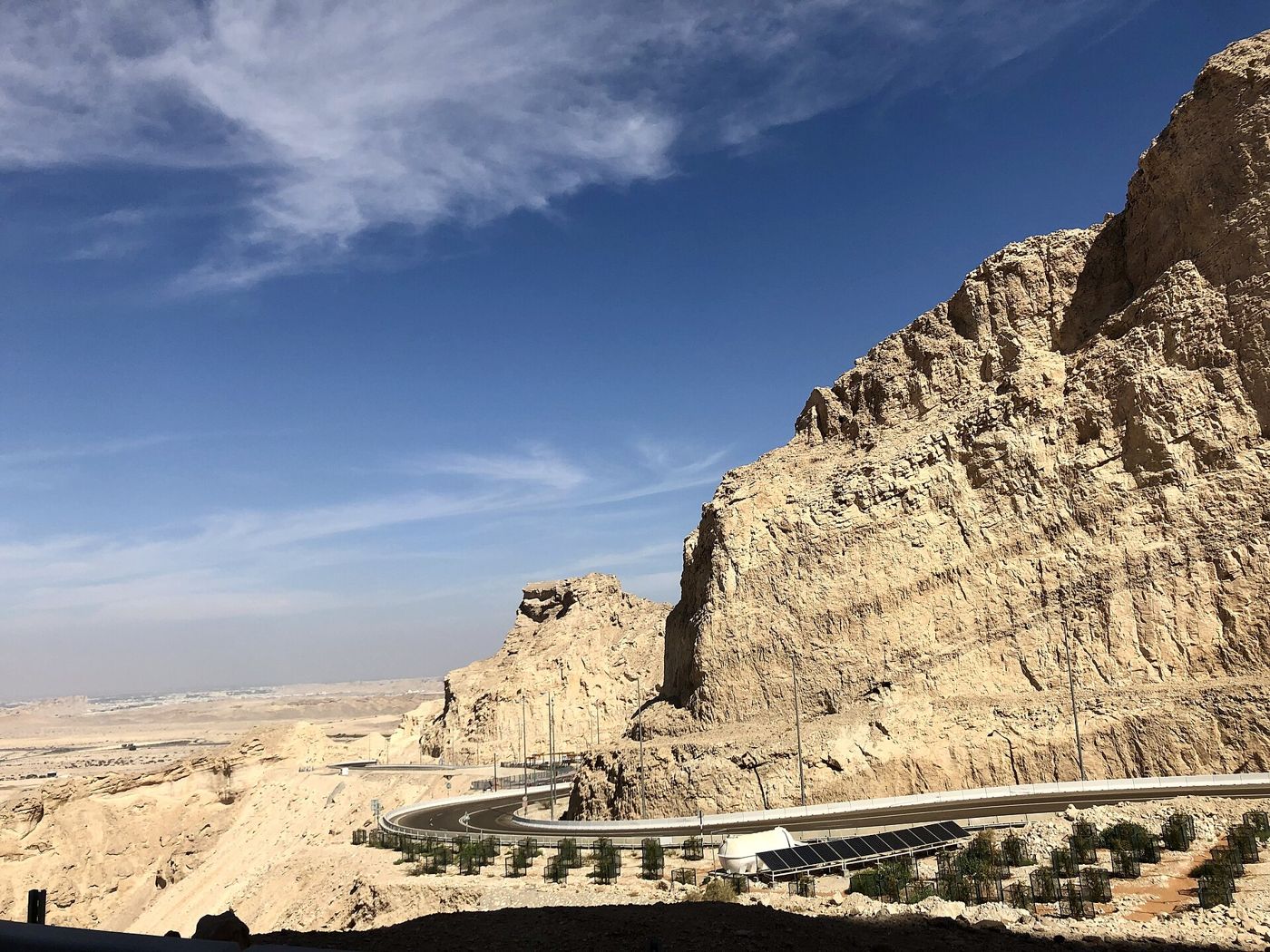 Mountain road and rocky slopes on Jebel Hafeet near Al Ain