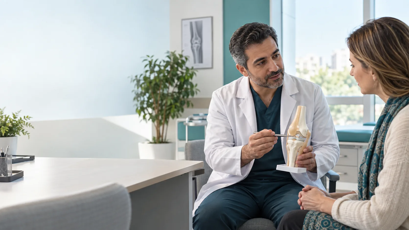 Illustrative orthopedic consultation about a joint condition in Iran