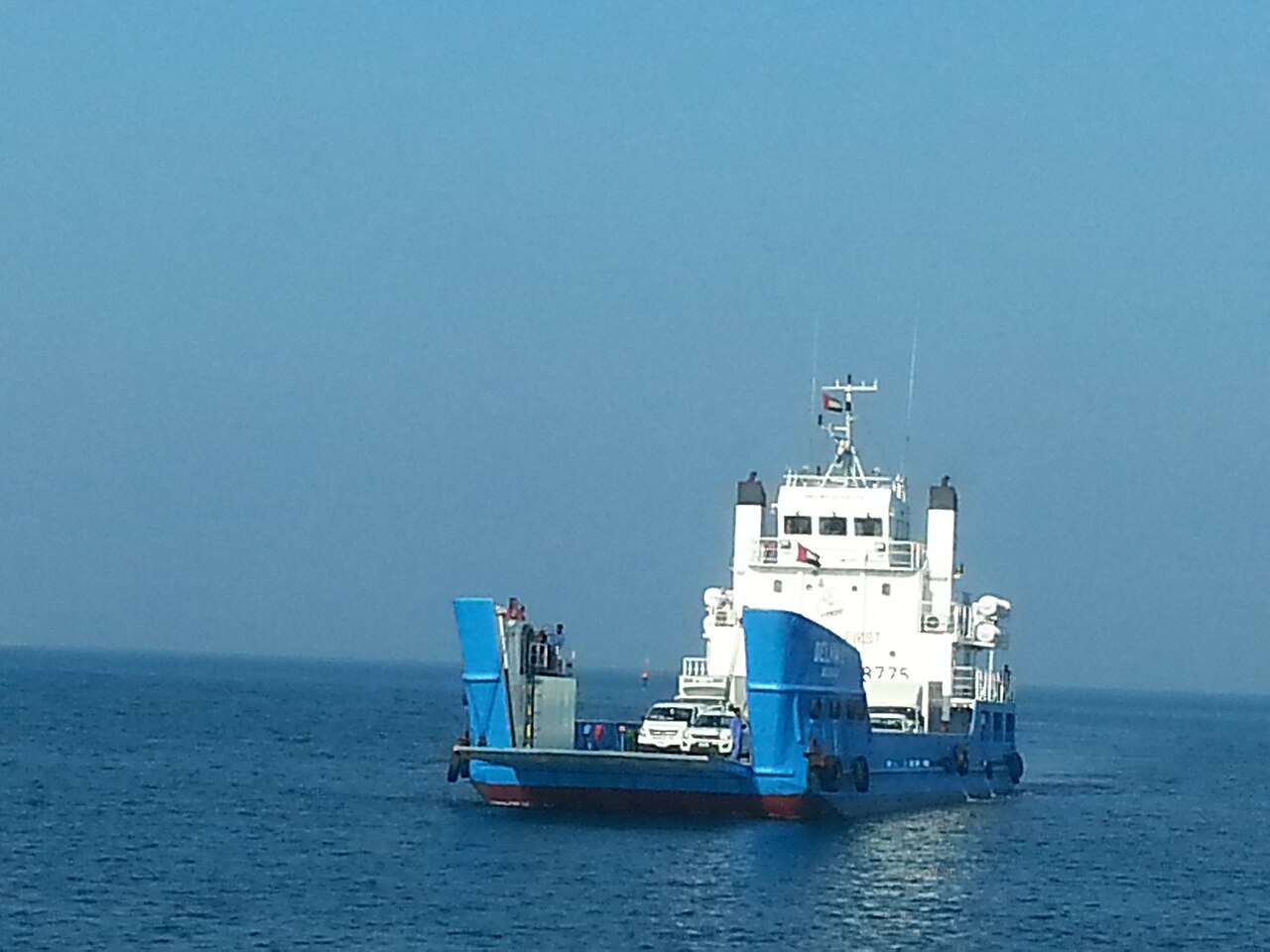 Vessel on the water near Sir Bani Yas Island