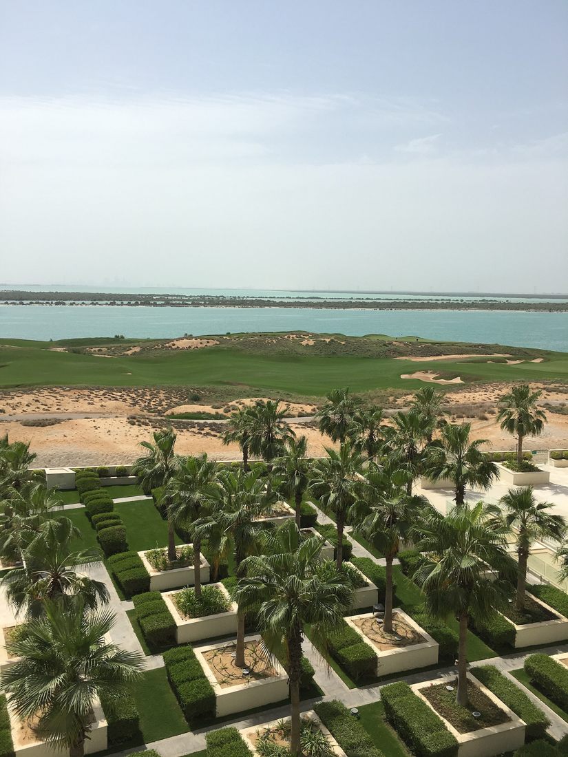 Coastal landscape on Yas Island in Abu Dhabi